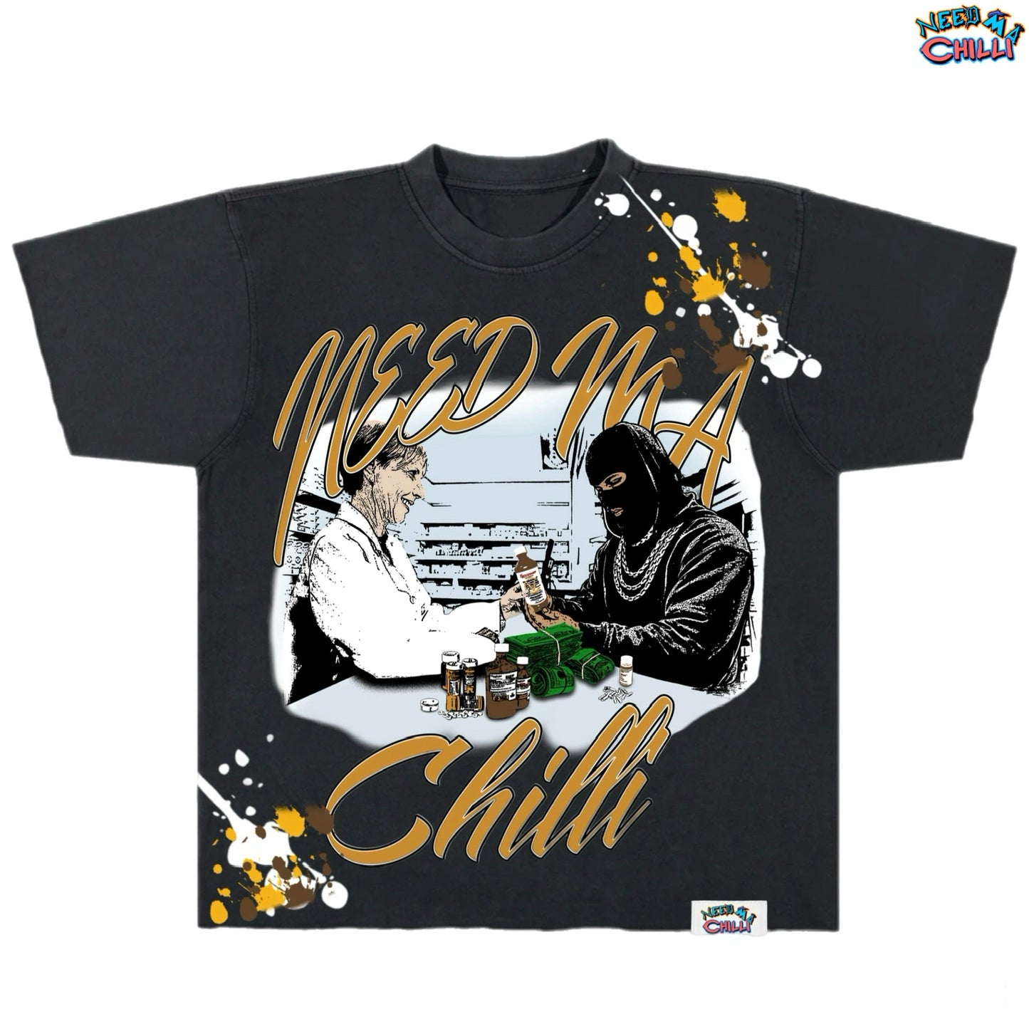 “ Woc Pints “ Over-Sized T-Shirt With Paint Splat