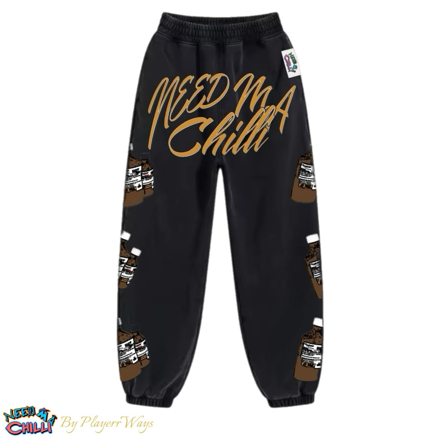 “ Wocc Pints “ Black SweatPants With Paint Splat